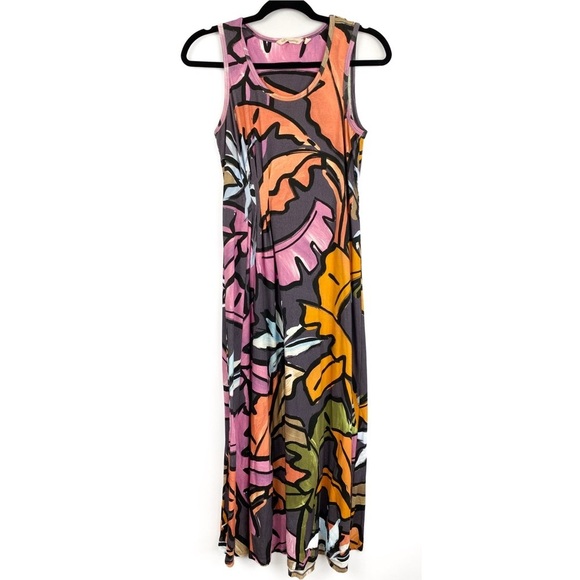 Soft Surroundings Women's‎ Joylyn Cinched Waist Palm Leaf Print Maxi Dress - PXS - Picture 2 of 10
